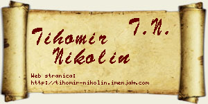 Tihomir Nikolin vizit kartica